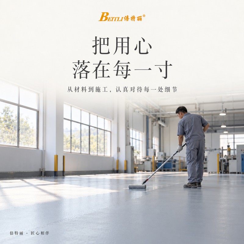 施工人员认真清洁地坪