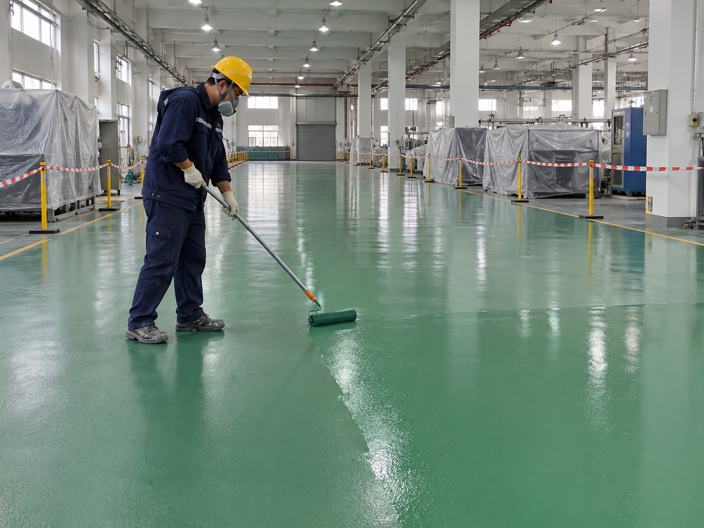 车间通道涂装施工示意